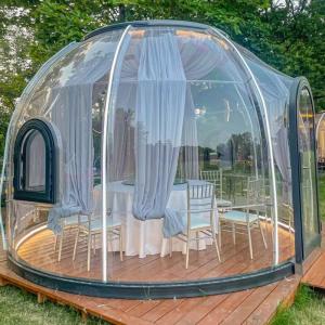 China Aluminium Frame 6m Glass Dome House Glamping Glass Dome Tent With Bathroom supplier