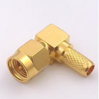 China Right Angle Sma Male Crimp Connector RG 58 Gold Plated Customized Size on sale