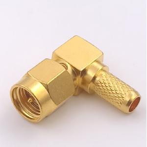 Right Angle Sma Male Crimp Connector RG 58 Gold Plated Customized Size