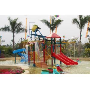 China Kids’ Water House Playground Structures With Water Slide, Climb Net, Water Spray supplier