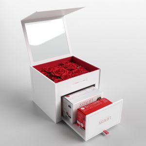 China カスタマイズされたCMYK Pantone色は明確なポリ塩化ビニールの窓が付いているペーパー2つの層の花箱を印刷した wholesale