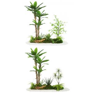 Lifelike Artificial Banana Tree Landscaping Projects For Indoor Decoration Exibition Hall