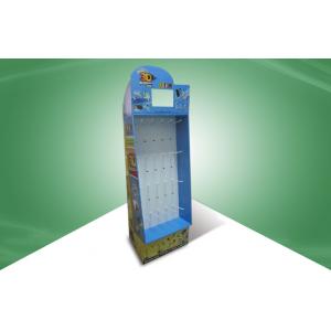 China Free Standing Uv Or Pp Laminated Hook Display Rack Fixed With Tv Screen supplier