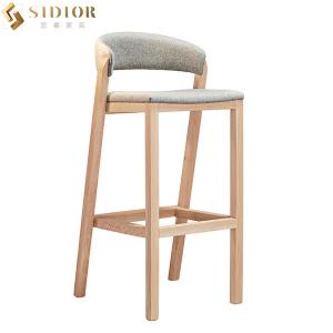 China SGS Commercial Small Custom Luxury Solid Wood Bar Stools With Backs supplier