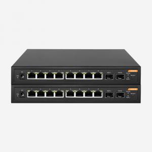 China Desktop 10 Port Industrial Ethernet Switch 100W PoE Power With RJ45 And SFP Ports supplier
