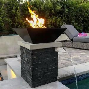 China Outdoor Garden Low Smoke Metal Gas Fire Water Bowl Pool Fountain Waterfall supplier