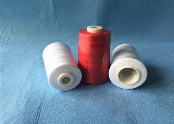 Low Shrinkage Strong 100 spun polyester yarn For Jeans / Caps / Handbags Sewing