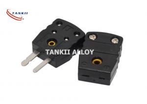 China Black Color Miniature Thermocouple Connector Type J With Iron And Constantan Pin on sale 