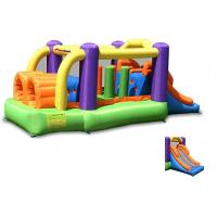 China 0.55mm PVC Inflatable Racer Obstacle Bounce House With Dual Slides on sale
