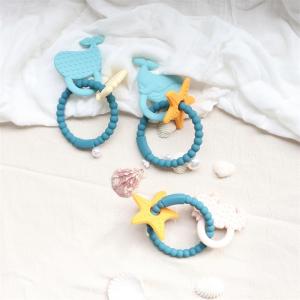 Food Grade Silicone Baby Teether With Non - Toxic Design And Easy Grip Handle BPA Free Silicone Teething Rings