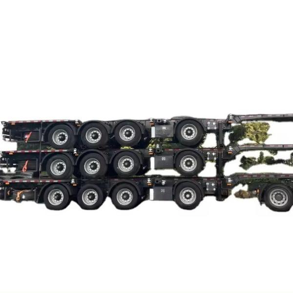 40T Max Payload Extendable Sliding Skeletal Container Chassis for HUAXIANG Truck Trailers