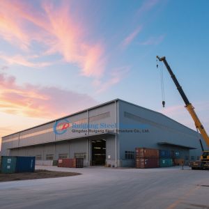 China High Quality Prefabricated Steel Structure Workshop Building With Crane And Sandwich Panel wholesale