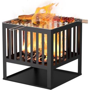 China Portable Camping Wood Charcoal Burning Fireplace Weathering Steel Fire Pit for Outdoor supplier