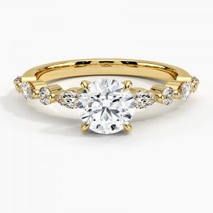 9K Gold Snowflake Inspired Lab Diamond Jewelry Lady Women Engagement Ring