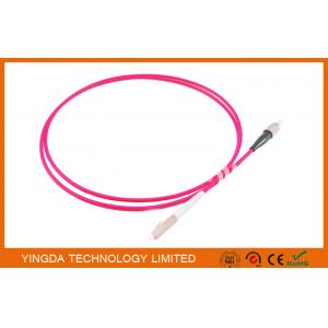 LC / PC - FC / PC Fiber Optic Patch Cord Jumper OM4 50/125um Multimode LSZH 2M Pink Jacket