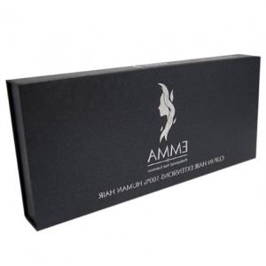 China Cosmetic Packaging Book Style Box Hair Extension Box CMYK Recycled supplier