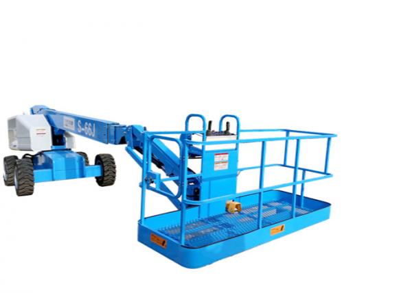 Blue Grey Color Portable Boom Lift Commins Engine Manual Platform Lowering Valve