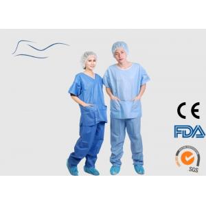 Eco Friendly Scrub Suit For Men Around Neck Style CE / ISO Certification