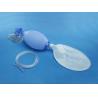 Solid silicone adult manual resuscitator in blue