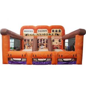 China Gunsmoke 3 Lane Inflatable Shooting Gallery Indoor / Outdoor Inflatable Games supplier