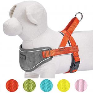 China Soft Neoprene Nylon Dog Harness , 3m Reflective Dog Harness One Click Buckle supplier
