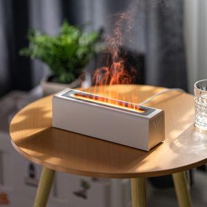 HOMEFISH Flame Simulation Humidifier Large Capacity Desktop Aromatherapy Diffuser With Atmosphere Light for Bedroom