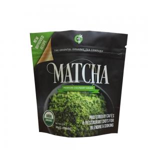 China Custom Printing  Bags Aluminum Foil Stand Up Pouch Matcha Green Tea Powder Packing Bags supplier