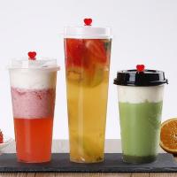 Eco Friendly Cold Drink Cups , Disposable Juice Glasses With Lid 20oz Pp