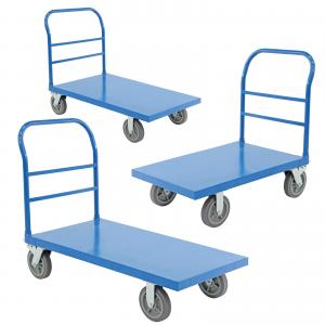 OEM Four Wheeled Hand Cart Heavy Duty Platform Trolley 150KG Capacity