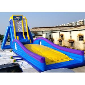 China Blue / Yellow Inflatable Water Slide Games Commercial 12 * 4m hippo slide For Beach supplier