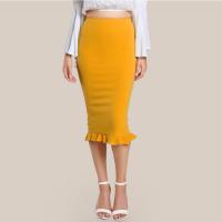 China Fashion 2018 Yellow Package Hip Pencil Office Skirts Women on sale