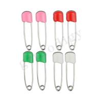 China Prodigy 8 Pcs Diaper Pins Eco - Friendly Plastic Head Pin With Baby Saftey Locks Colorful on sale