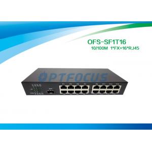 Single 10gb Fiber Optic Switch 1 Port SFP Slot 100BASE - Fx 16Port 10 / 100BASE - Tx