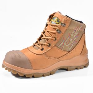 American ANSI Mens Leather Work Boots HRO 300 Heat Resistant Rubber Sole Composite Toe Work Boots