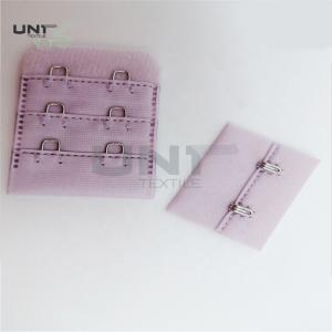 China 3.5cm Width Garments Accessories Purple Color Non Slip 3*2 Hook Bra Extensions For Underwear Bra supplier