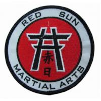 China Pantone Iron On Embroidery Patches PMS Twill RED SUN MARTIAL ARTS on sale