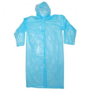 Disposable Lab Coats Plastic Rain Ponchos With Hood / Buttons