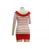 Stylish Summer Casual Ladies Wear Red And White Striped Short Sleeve Shirt