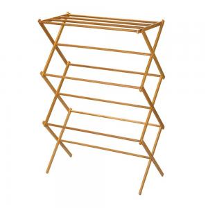 China Portable Wooden Laundry Drying Rack , Bamboo Clothes Rack Earth Friendly supplier
