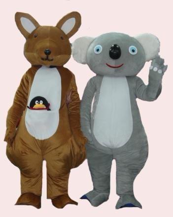 lively kangaroos mascot cartoon costume for party