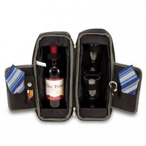 China 600D Polyester Picnic One Bottle Wine Tote Bag Middle Zippered Wine Bags for Travel supplier