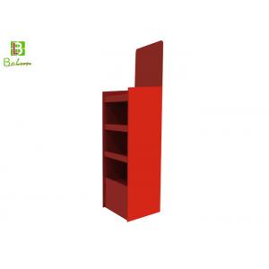 China Red Retail Cardboard Display Shelves , 4 Tire Cardboard Pallet Display Hot Stamping supplier