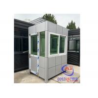 China Movable Portable Outdoor Security Booth With Light Tube Working Desk Fan Sockets on sale