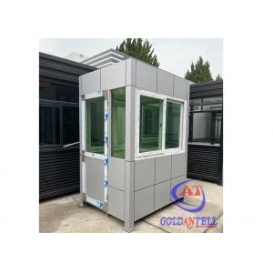 Movable Portable Outdoor Security Booth With Light Tube Working Desk Fan Sockets