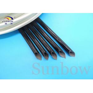 China 4.0KV 10mm Black silicone rubber fiberglass sleeve silicone fiberglass sleeving supplier