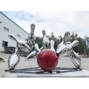 Modern Large Metal Garden Ornaments Bowling Bowl Shape Stainless Steel