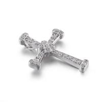 China Anti-Allergic White Cross Pendant For Women Silver Plated 1.5mm on sale