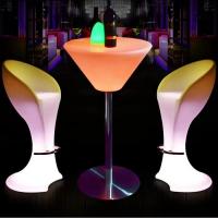 China Glowing LED Bar Furniture Light Up Cocktail Table And Chairs Illuminated Waterproof LED Bar Table Led Furniture on sale