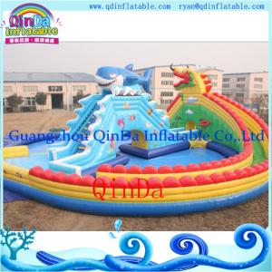 China Inflatable pool water park /portable pool water park inflatables pool with slide supplier