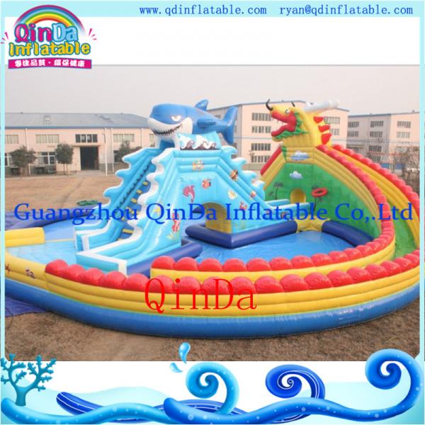 Inflatable pool water park /portable pool water park inflatables pool with slide